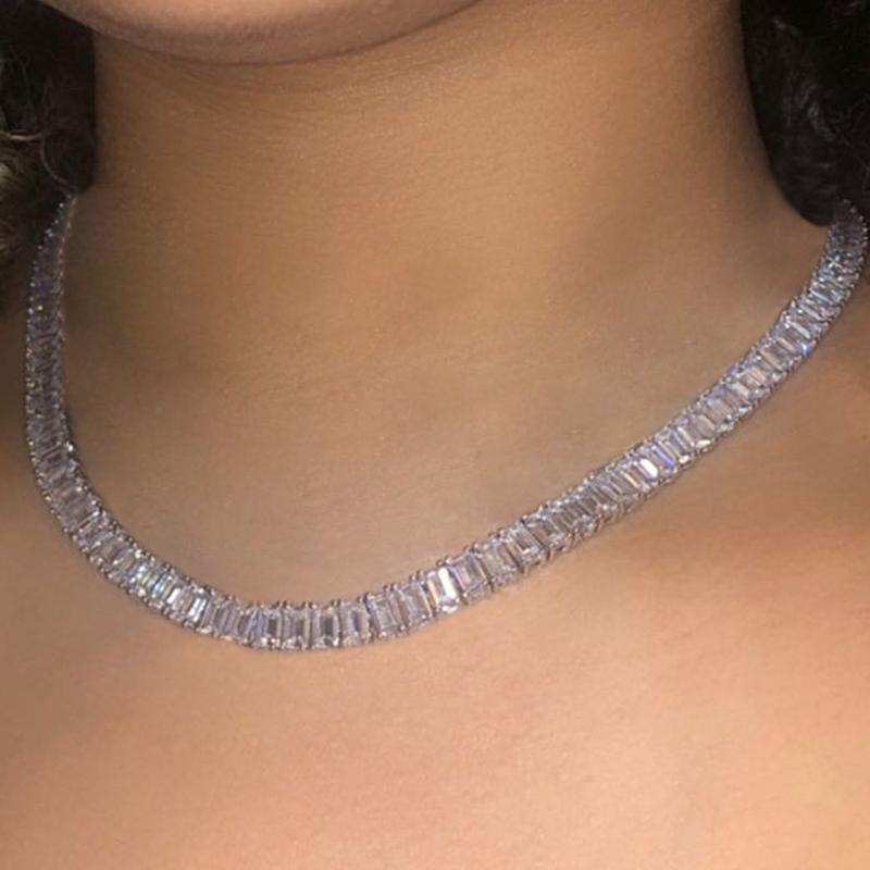 Luxury Iced Out Crystal Zircon Necklace Rectangle Choker for Women Men Hip Hop Jewelry Bling Bling Thick Necklace Tennis Chain
Luxury Iced Out Crystal Zircon Necklace Rectangle Choker for Women Men Hip Hop Jewelry Bling Bling Thick Necklace Tennis Chain