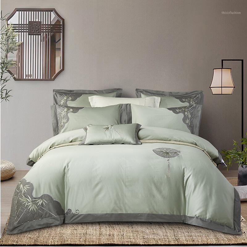 Luxury Style 60s Long Stapled Cotton 4pcs Bed Set Duvet Cover Bed Sheet Pillowcase Light Green China Style Design Leaves Pink1
Luxury Style 60s Long Stapled Cotton 4pcs Bed Set Duvet Cover Bed Sheet Pillowcase Light Green China Style Design Leaves Pink1