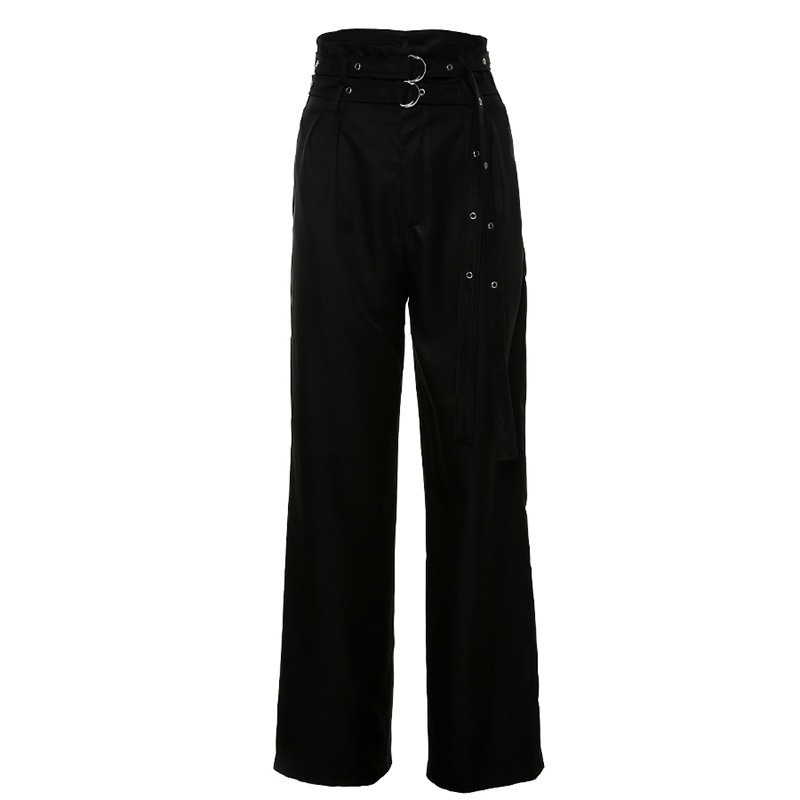2021 New Spring and fall women's high street all-match high-waist high-income broad-legged black casual pants thin A4B9
2021 New Spring and fall women's high street all-match high-waist high-income broad-legged black casual pants thin A4B9