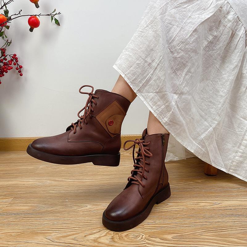YourSeason New 2021 Ladies Genuine Leather Zip Ankle Shoes Mixed Colors Round Toe Flat With Lace Up Platform Retro Boots Female, Black
YourSeason New 2021 Ladies Genuine Leather Zip Ankle Shoes Mixed Colors Round Toe Flat With Lace Up Platform Retro Boots Female, Black