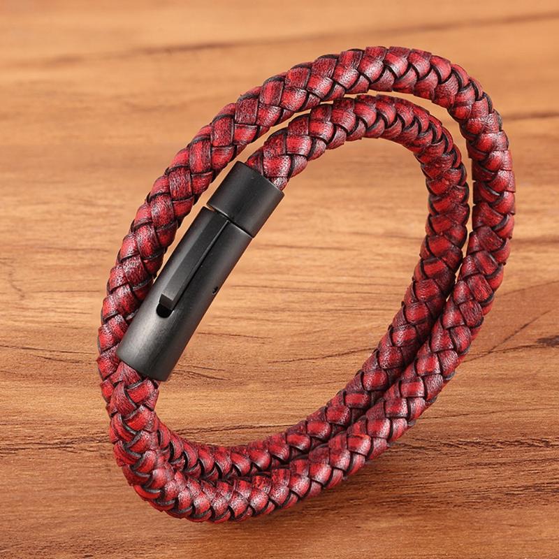 Charm Bracelets Design Double Layer Hand-woven Braided Rope Leather Men Steel Buckle Fashion Women Men's Jewelry Birthday Gift
Charm Bracelets Design Double Layer Hand-woven Braided Rope Leather Men Steel Buckle Fashion Women Men's Jewelry Birthday Gift
