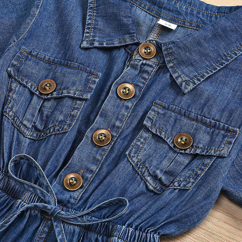 Humor Bear 2020 Girls Summer Clothiing Casual Children Clothing Jumpsuit Denim Cotton Kids Short Sleeve Shorts Toddler ClothesX1019