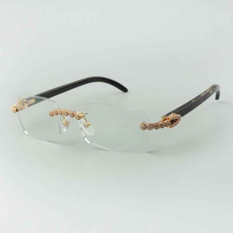 Designer bouquet diamond glasses Frames 3524012 with natural black textured buffalo horn temples for unisex, size: 56-36-18-140mm
Designer bouquet diamond glasses Frames 3524012 with natural black textured buffalo horn temples for unisex, size: 56-36-18-140mm