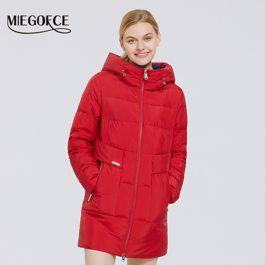 MIEGOFCE Winter New Women's Cotton Jacket Nedium Length Simple Windproof Jacket Women Coats Fashion Stylish Women Parkas Y201006