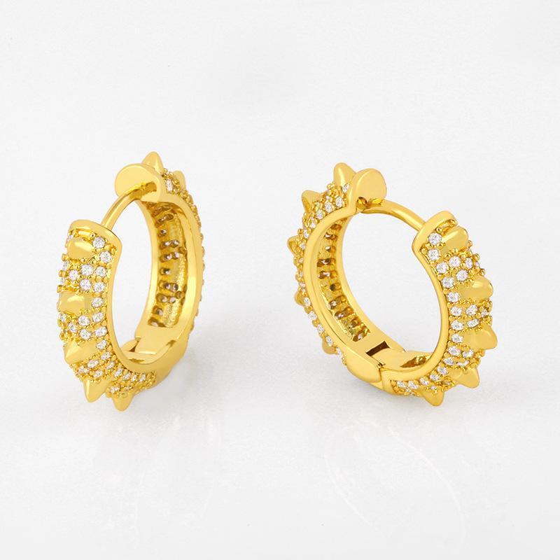 Fashion Round Hip Hop Rock Punk Rivet Cz Small Hoop Earrings for Women Cartilage Piercing Earrings Charm Jewelry Party Gift1