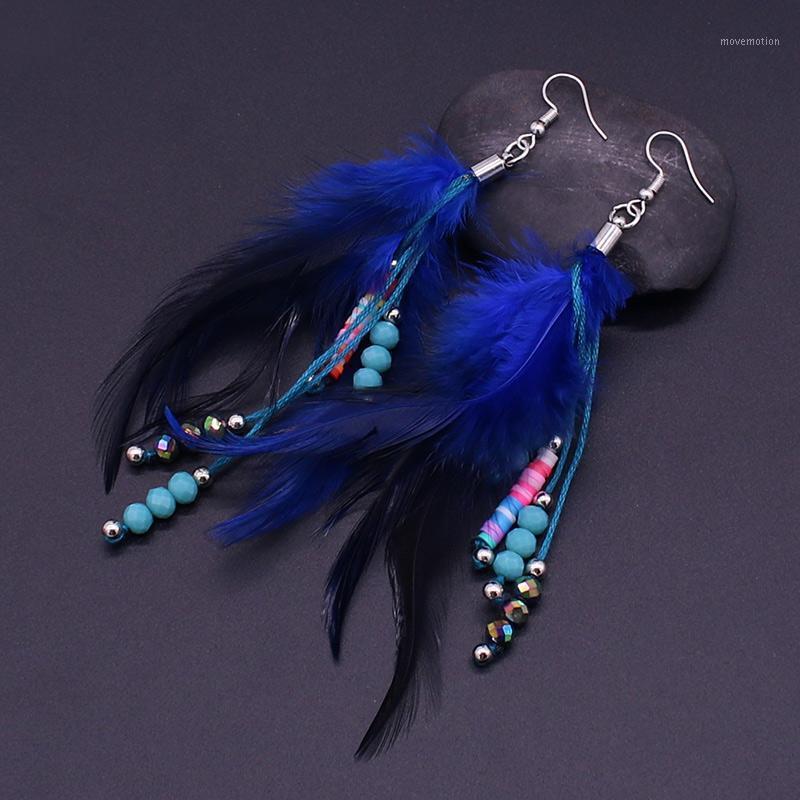 Fashion blue feather earrings bohemian natural feather crystal soft ceramic beads ladies earrings & ear hooks party jewelry gift1
Fashion blue feather earrings bohemian natural feather crystal soft ceramic beads ladies earrings & ear hooks party jewelry gift1