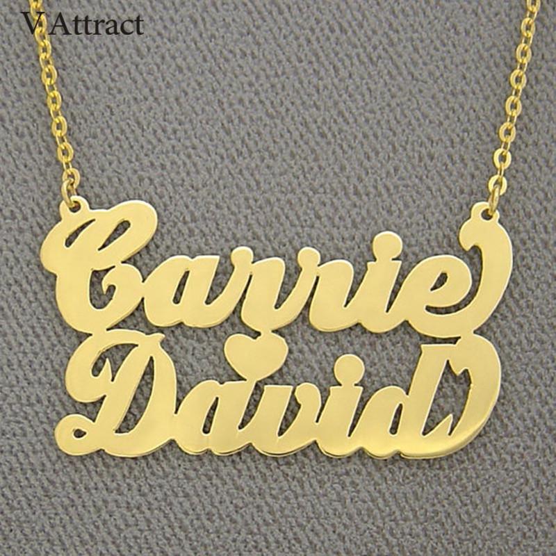 V Attract Silver Heart Choker Personalized Name Necklace For Women Custom Jewelry Gift Nameplate Cursive Double Names Collares
V Attract Silver Heart Choker Personalized Name Necklace For Women Custom Jewelry Gift Nameplate Cursive Double Names Collares