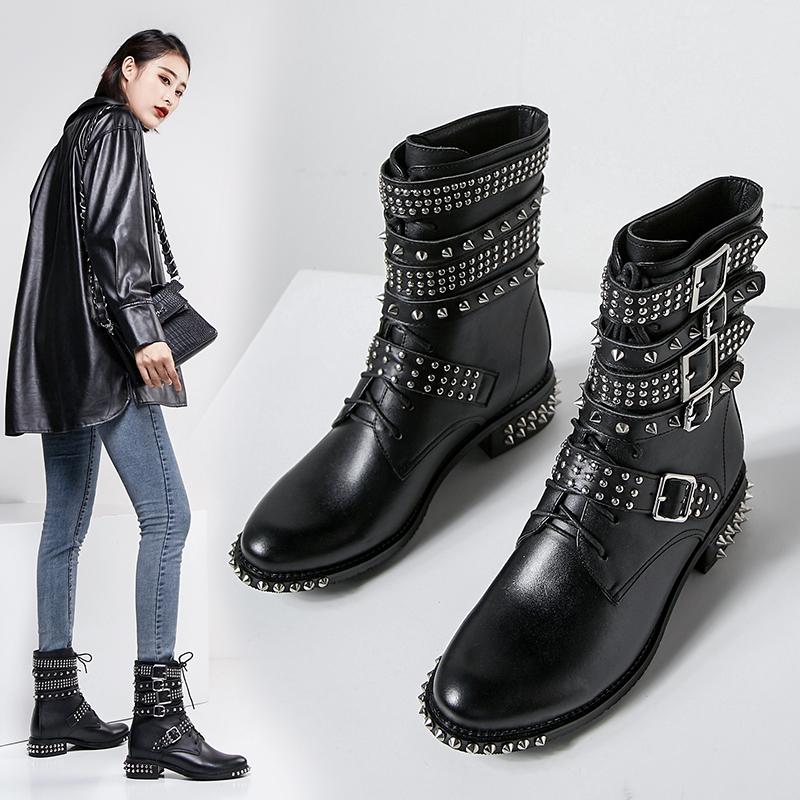 Women boots natural leather upper ankle boots for women autumn and winter European and American Street style short, Black
Women boots natural leather upper ankle boots for women autumn and winter European and American Street style short, Black