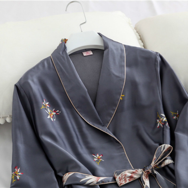 Women Pajamas Sets Satin Nightwear Robe Pijamas Women Sexy Silk Ladies Pyjamas Long Sleeve Sleepwear Autumn Nightwear Femme 201027