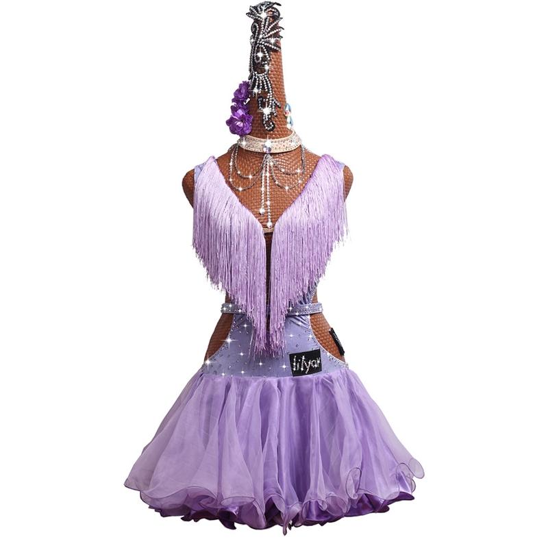 Purple Professional Girl Latin Dance Costume Senior Sexy Rhinestone Latin Competition Dance Dress for Women Fringe Salsa Dresses, Only dress
Purple Professional Girl Latin Dance Costume Senior Sexy Rhinestone Latin Competition Dance Dress for Women Fringe Salsa Dresses, Only dress