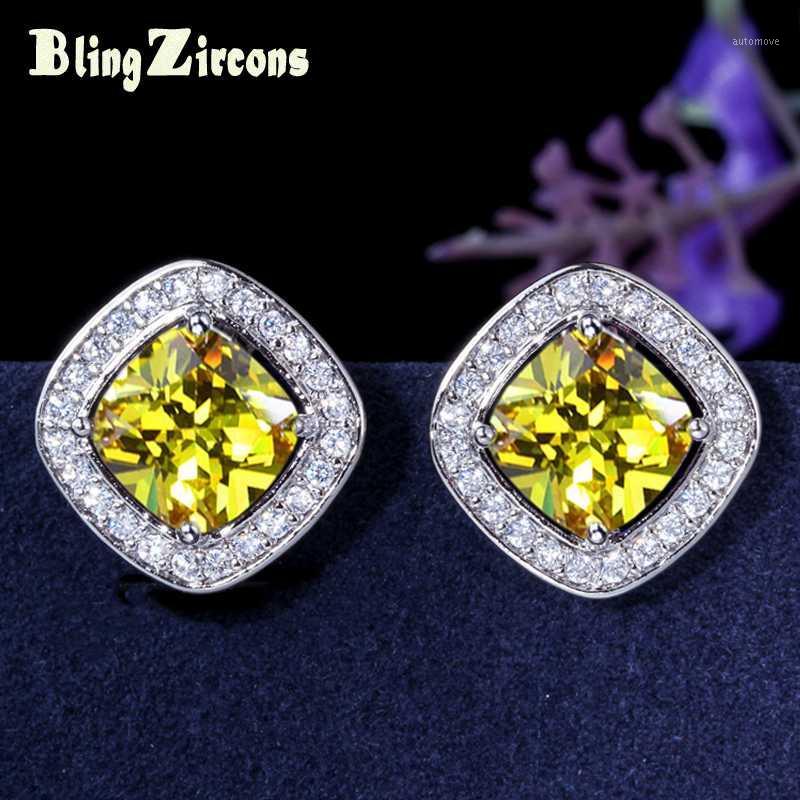 BeaQueen Fashion Big Square Cut Yellow Cubic Zirconia Stone Micro Pave CZ Crystal Post Stud Earrings Women Jewelry E1151
BeaQueen Fashion Big Square Cut Yellow Cubic Zirconia Stone Micro Pave CZ Crystal Post Stud Earrings Women Jewelry E1151
