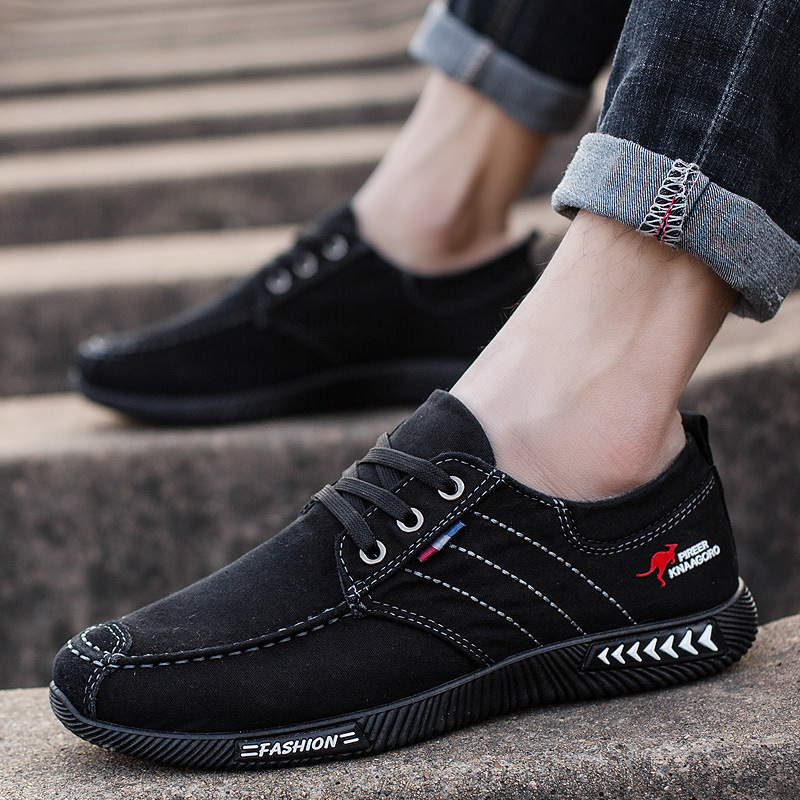 spring Men canvas flat casual lace up comfortable breathable shoes man flats size 39 - 44 Y200801