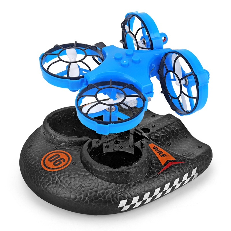 Water/Land and Air Remote Control Quadcopter Hovercraft Kids RC Toy 2.4G 3 To 1 Deformation Multifunctional RC Hovercraft Drone, Blue
Water/Land and Air Remote Control Quadcopter Hovercraft Kids RC Toy 2.4G 3 To 1 Deformation Multifunctional RC Hovercraft Drone, Blue