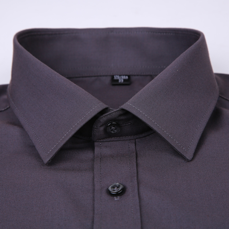 Men's Dress Shirt Solid Color Plus Size 8XL Black White Blue Gray Chemise Homme Male Business Casual Long Sleeved 220309