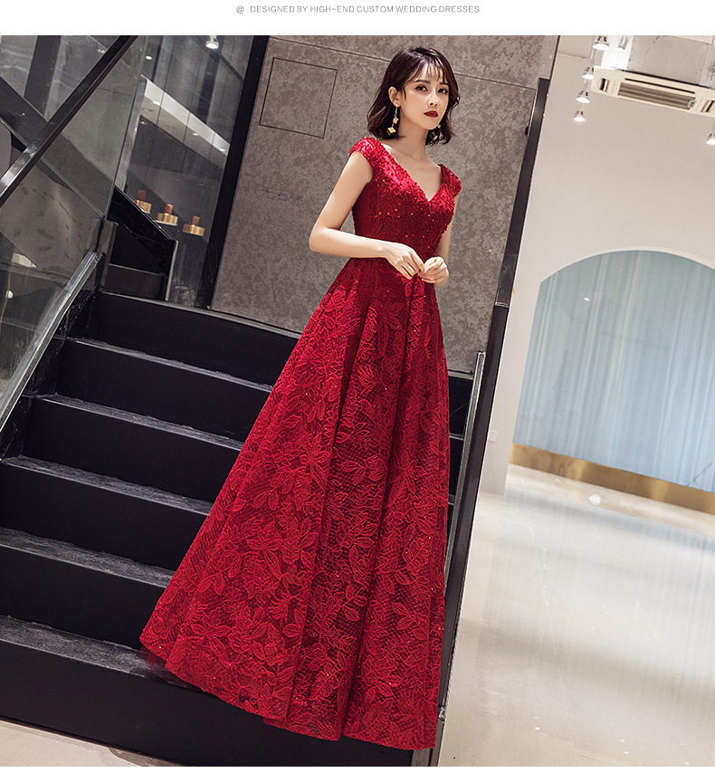 Long Evening Dresses Cap Sleeves Lace sequins Prom Dress Elegant Beading Embroidery Formal Gowns vestidos de gala Ladies Gown