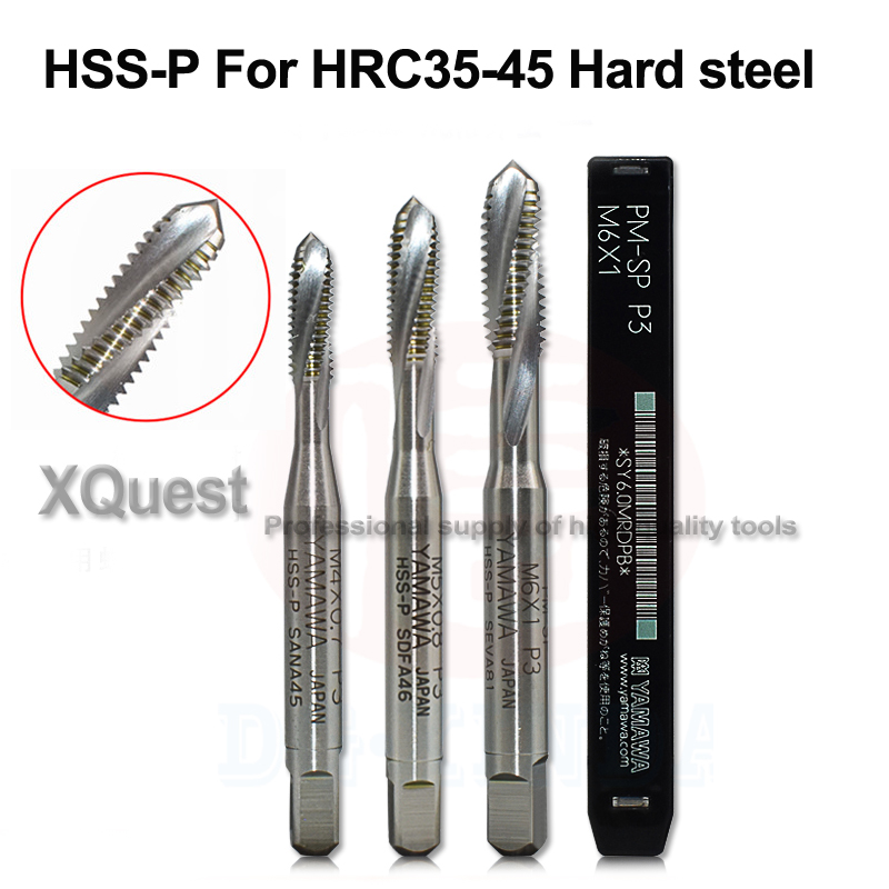 YAMAWA HSS-P Spiral flute taps M3 M4 M5 M6 M8 M10 M12 Machine tap for HRC35 HRC45 heat treated Die steel
YAMAWA HSS-P Spiral flute taps M3 M4 M5 M6 M8 M10 M12 Machine tap for HRC35 HRC45 heat treated Die steel