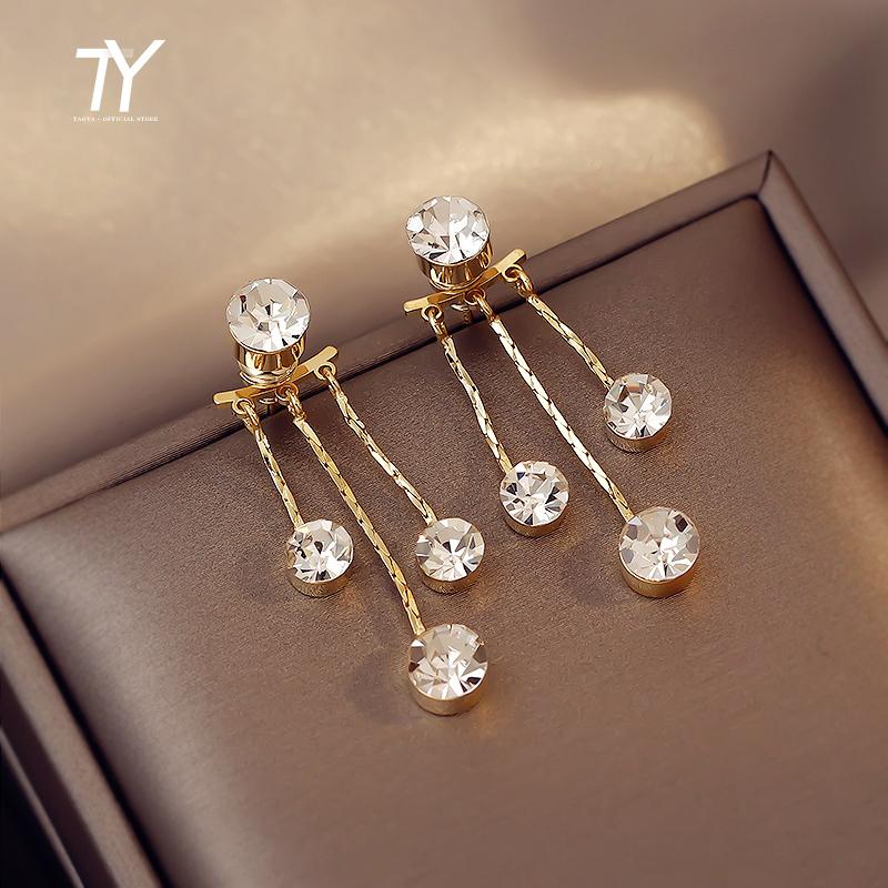 Dangle & Chandelier Temperament Goddess Luxury Round Zircon Tassel Gold Drop Earrings For Woman Korean Fashion Jewelry Party Girls Sexy, Silver
Dangle & Chandelier Temperament Goddess Luxury Round Zircon Tassel Gold Drop Earrings For Woman Korean Fashion Jewelry Party Girls Sexy, Silver