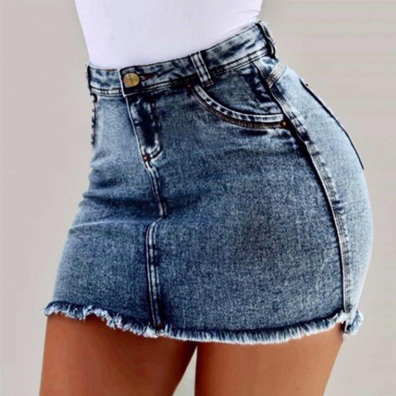 Chrleisure Summer High Waist Denim Skirts Women 2019 New Bodycon Jeans Skirt Ladies Pocket Short Skirts 4Color C1021