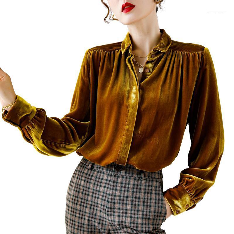 100% Silk Women' Shirts Turn Down Collar Long Sleeves Elegant Autumn Velour Blouse Velvet Tops Camisas1, Blue
100% Silk Women' Shirts Turn Down Collar Long Sleeves Elegant Autumn Velour Blouse Velvet Tops Camisas1, Blue
