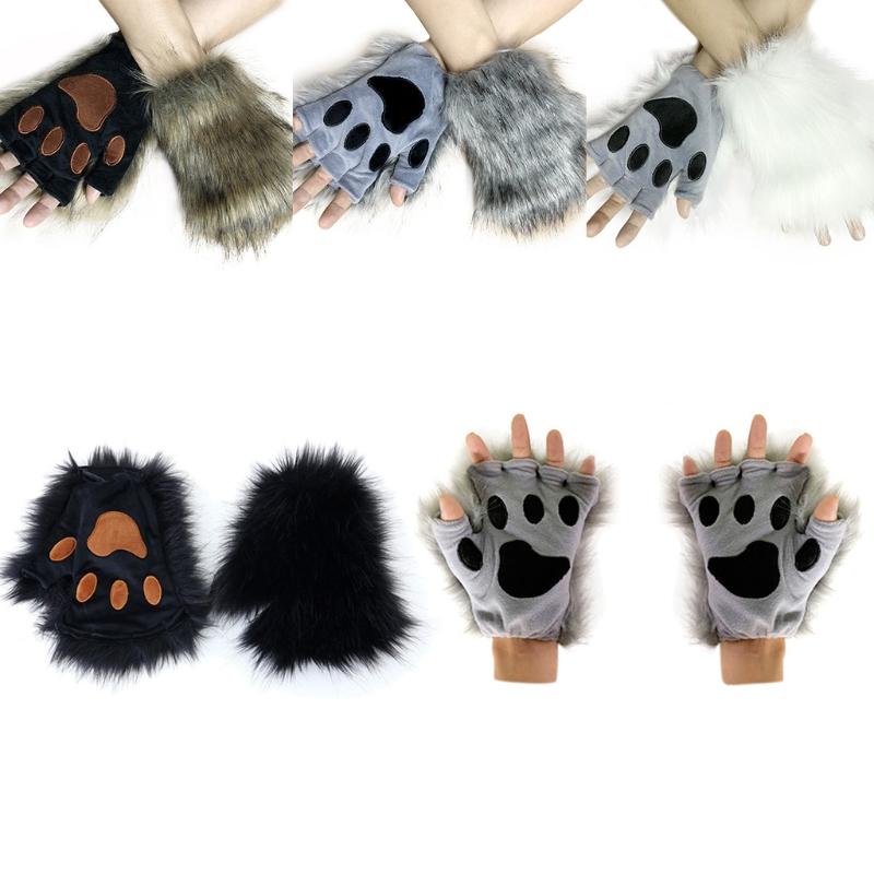 Unisex Winter Furry Warm Half Finger Gloves Cartoon Bear Embroidery Fingerless Mittens Halloween Cosplay Hand Warmer
Unisex Winter Furry Warm Half Finger Gloves Cartoon Bear Embroidery Fingerless Mittens Halloween Cosplay Hand Warmer