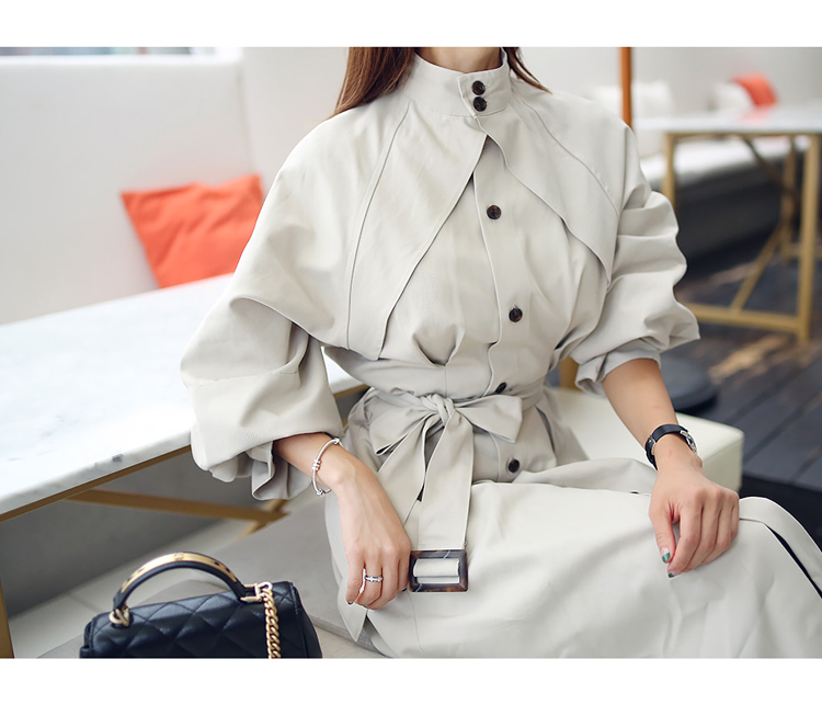 Arrival high quality women fashion comfortable loose a-line trench coat professional temperament outdoor warm long 210519