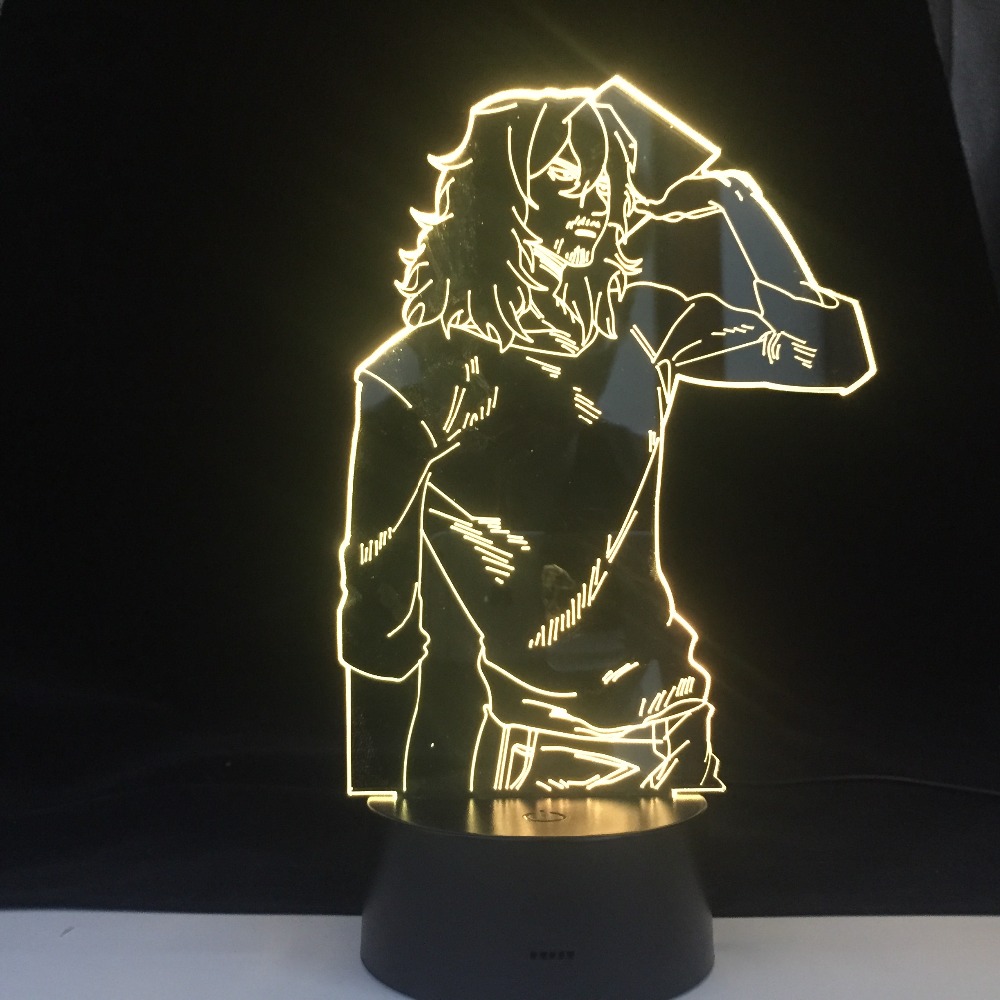 SHOTA AIZAWA MY HERO ACADEMIA 3D Acrylic LED Night Light 7 Color Change Touch Desk Table Lamp Kids Christmas Gift