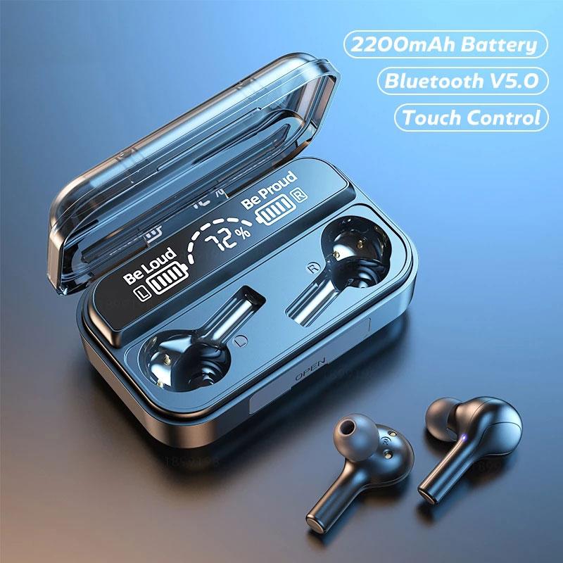 Bluetooth Wireless Headphones with Microphone Touch Control Sports Waterproof TWS Bluetooth Earphones Earbud HiFi Stereo Headset, Black
Bluetooth Wireless Headphones with Microphone Touch Control Sports Waterproof TWS Bluetooth Earphones Earbud HiFi Stereo Headset, Black