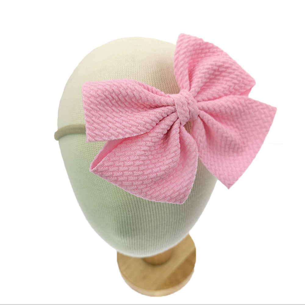 Bulk 60pc/lot Girls 4.5" Solid Fabric Hair Bow Headbands,Kids Hair Bows Elastic Headbands Nylon Headband Kids Hair Accessories LJ200903