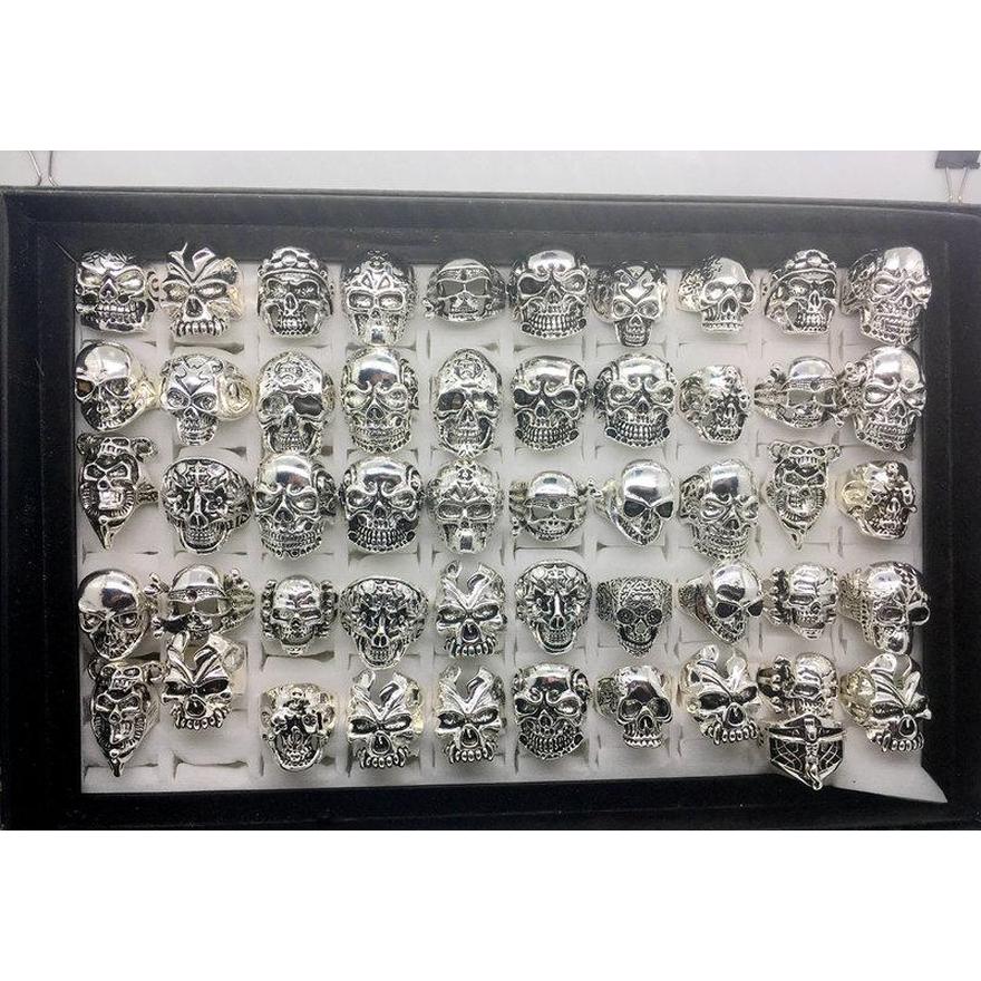 Wholesale 50pcs/lot Gothic Big Skull Ring Bohemian Punk Vintage Antique Silver Mix Style Mens Fashion Jewelry S wmtYJZ luckyhat
Wholesale 50pcs/lot Gothic Big Skull Ring Bohemian Punk Vintage Antique Silver Mix Style Mens Fashion Jewelry S wmtYJZ luckyhat