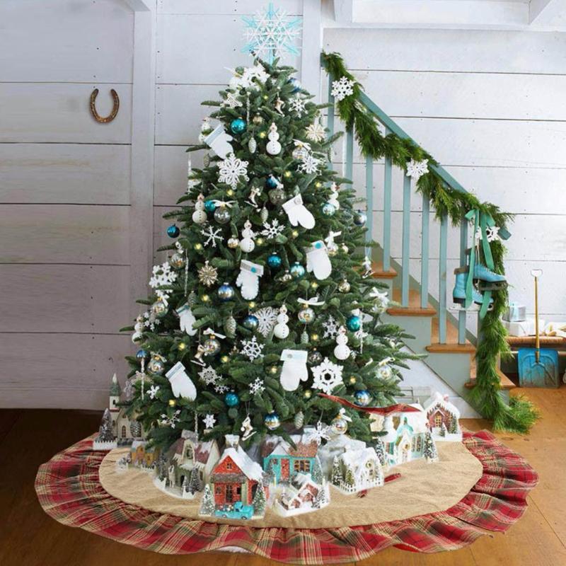 120cm Round Plaid Trim Carpet Soft Floor Mat Christmas Tree Skirt Apron Cover Home Party Xmas Tree Decoration
120cm Round Plaid Trim Carpet Soft Floor Mat Christmas Tree Skirt Apron Cover Home Party Xmas Tree Decoration
