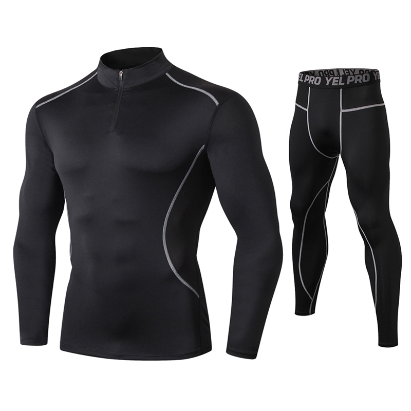 Fanceey High Collar Winter Thermo Underwear Thermal Men Long Johns Thermal Clothing Rashgard Kit Sport Compression Underwear 201125