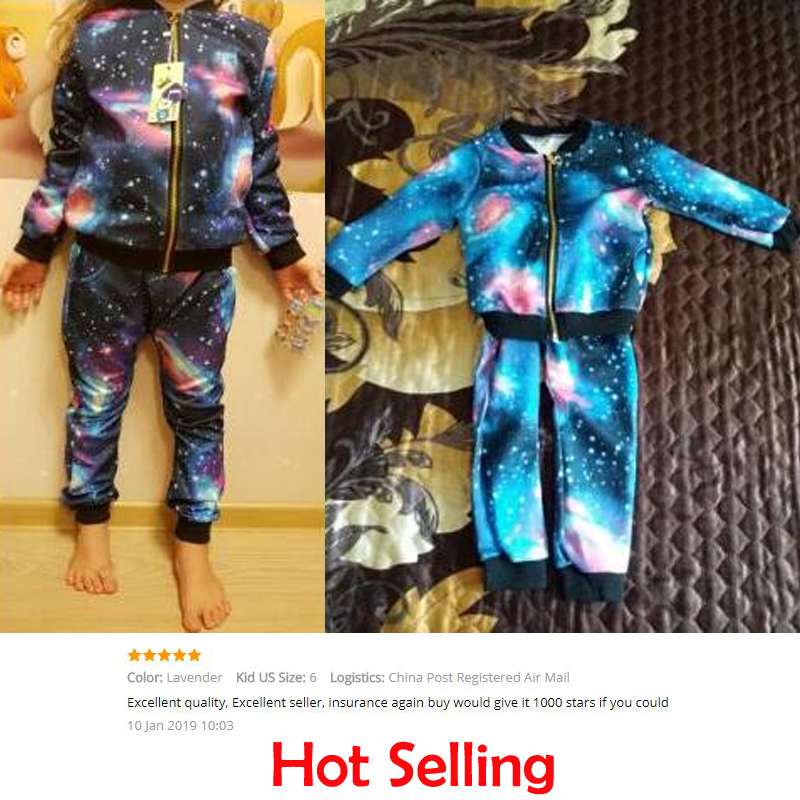 Girls Clothing Sets 2019 Children Fashion Active Jackets Zipper Coat And Pant Set Kids Clothing Autumn Sports Suit TracksuitX1019