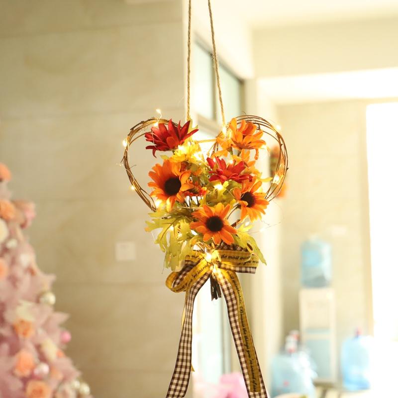 Christmas Wreath Simulation Sunflower Flower Ribbon Wall Hanging Autumn Thanksgiving Heart-Shaped Wreath Home Decor Hot, A no light
Christmas Wreath Simulation Sunflower Flower Ribbon Wall Hanging Autumn Thanksgiving Heart-Shaped Wreath Home Decor Hot, A no light