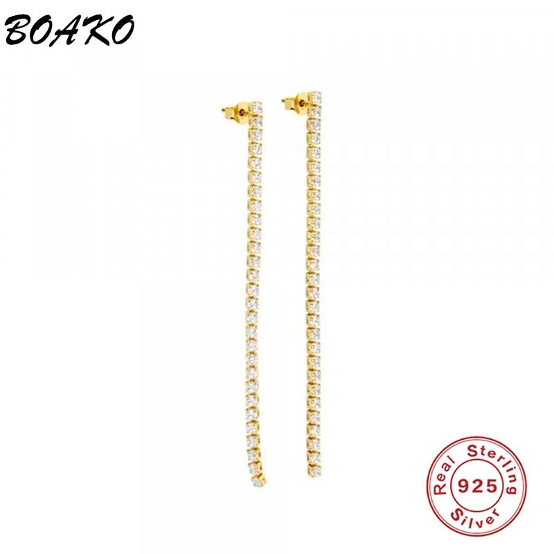 Dangle & Chandelier BOAKO 925 Sterling Silver Long Line Tassel Chain Drop Earrings For Women Crystal Luxury Piercing Ohrringe Zircon Earring
Dangle & Chandelier BOAKO 925 Sterling Silver Long Line Tassel Chain Drop Earrings For Women Crystal Luxury Piercing Ohrringe Zircon Earring