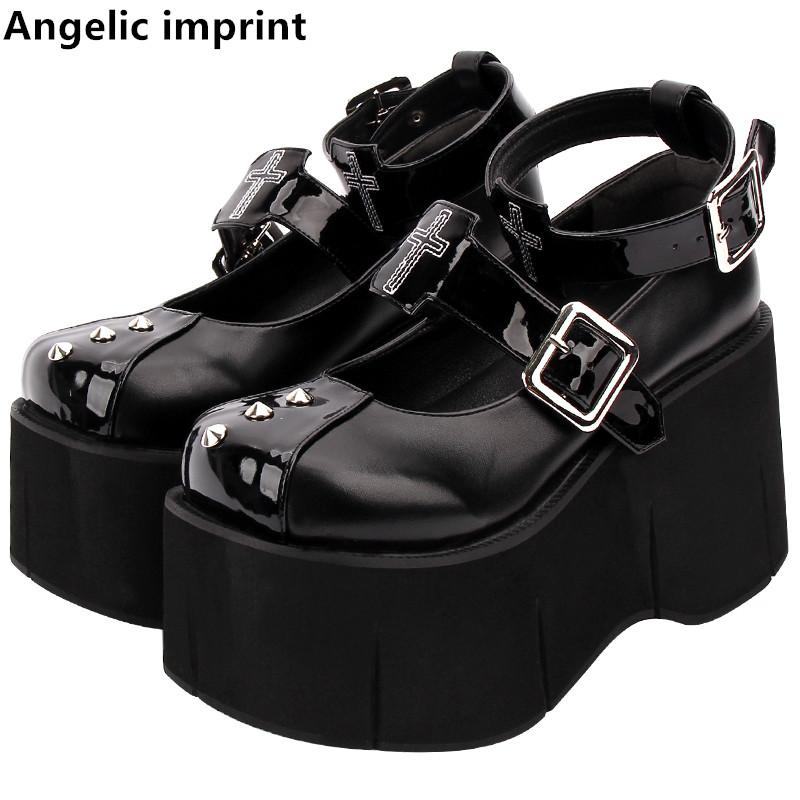Angelic imprint woman mori girl lolita cosplay punk shoes lady high heels wedges Pumps women dress party shoes Horseshoe sole 47, Black
Angelic imprint woman mori girl lolita cosplay punk shoes lady high heels wedges Pumps women dress party shoes Horseshoe sole 47, Black