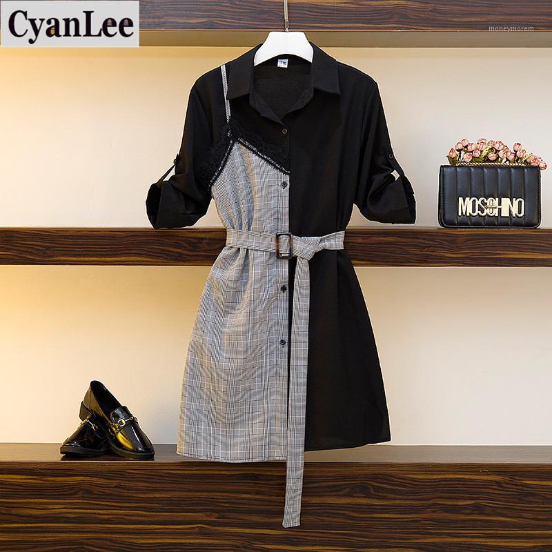 Plus Size Elegant Shirt Dress Plus Size Women Summer Lace Patchwork Plaid Mini Dress British Casual Vintage With Belt 4XL1, Black
Plus Size Elegant Shirt Dress Plus Size Women Summer Lace Patchwork Plaid Mini Dress British Casual Vintage With Belt 4XL1, Black