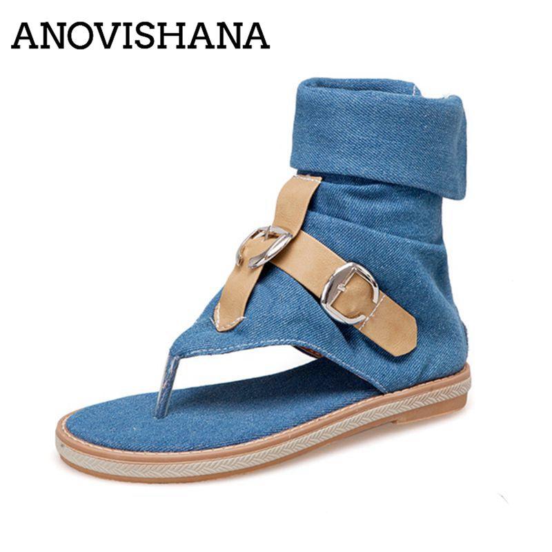 ANOVISHANA Roman Denim Shoes Woman T Strap Gladiator Flat Sandals Gladiator Boots Clip Toe Jeans Boots Sandales Wedge Size 43, Biege
ANOVISHANA Roman Denim Shoes Woman T Strap Gladiator Flat Sandals Gladiator Boots Clip Toe Jeans Boots Sandales Wedge Size 43, Biege
