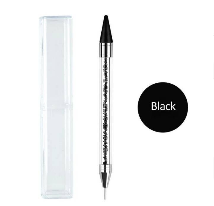 Tamax 1pc Dual-ended Nail Dotting Pen Crystal Beads Handle Rhinestone Studs Picker Wax Pencil Manicure Glitter Powder Nail Art Tools2021