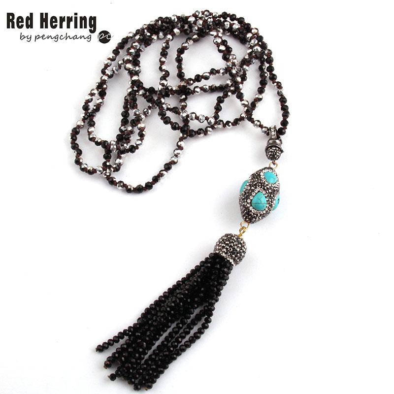 Free Shipping Fashion 4mm Mini Half Black Color Glass Knotted Handmake Paved Ball Crystal Tassel Necklaces
Free Shipping Fashion 4mm Mini Half Black Color Glass Knotted Handmake Paved Ball Crystal Tassel Necklaces