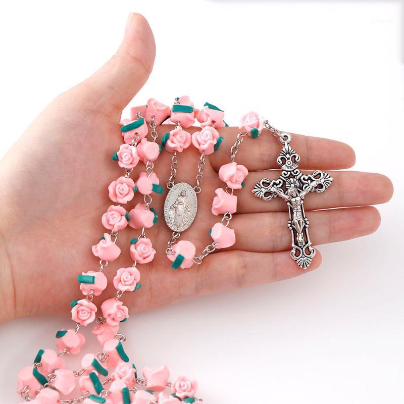 Chains Creative 10mm Catholic Cross Rosary Long Chain Necklaces Prayer Colorful Pendant Polymer Clay Flowers Religious1
Chains Creative 10mm Catholic Cross Rosary Long Chain Necklaces Prayer Colorful Pendant Polymer Clay Flowers Religious1