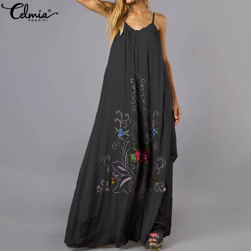 Celmia Plus Size Sundress Women Summer Dress Sexy Strap Backless Casual Flower Print Bohemian Beach Party Maxi Vestidos Robe 5XL, Black
Celmia Plus Size Sundress Women Summer Dress Sexy Strap Backless Casual Flower Print Bohemian Beach Party Maxi Vestidos Robe 5XL, Black