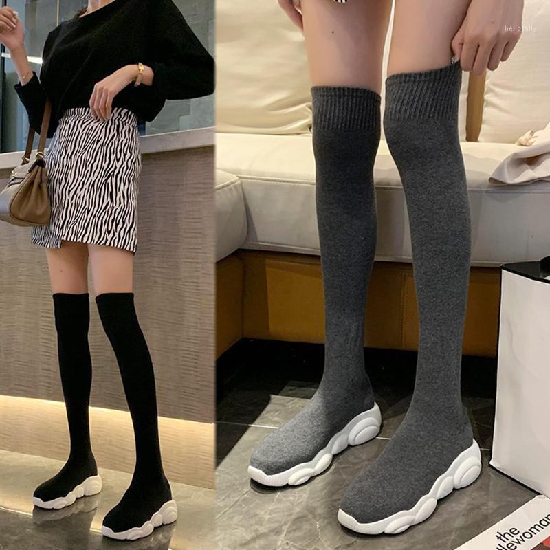 Autumn Boots for Women Stretch Fabric Over The Knee Boots Soft Shoes with Socks Slip-On Rubber Platform Woman1, Grey
Autumn Boots for Women Stretch Fabric Over The Knee Boots Soft Shoes with Socks Slip-On Rubber Platform Woman1, Grey