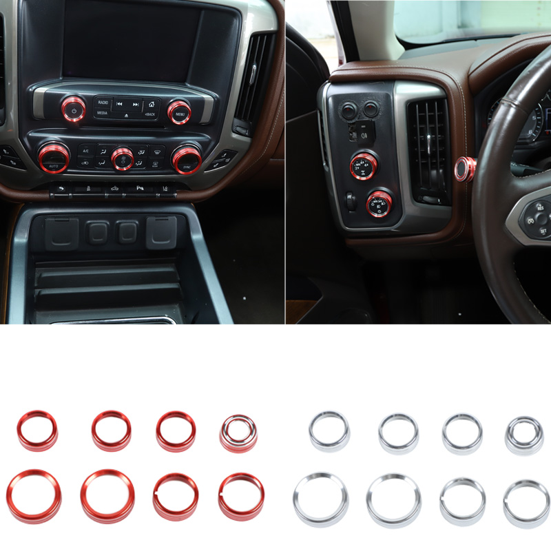 Aluminium Alloy Car Center Control Switch Knob Trim Ring For Chevrolet Silverado 2014-2018 Auto Interior Accessories
Aluminium Alloy Car Center Control Switch Knob Trim Ring For Chevrolet Silverado 2014-2018 Auto Interior Accessories