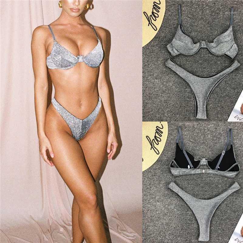 2020 Summer Sexy Women Shining Silver Push-up Soft Bra Bikini Briefs Beachwear Triangle Swimwear1, White;black
2020 Summer Sexy Women Shining Silver Push-up Soft Bra Bikini Briefs Beachwear Triangle Swimwear1, White;black