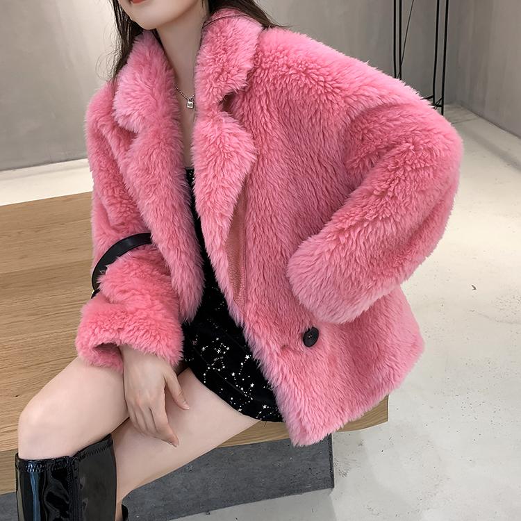 Winter Coat Women High quality Lamb wool Fur Coat Fashion Double Breasted Thick Warm Fur Jacket Cashmere Overcoat Female 1 orde, Pink
Winter Coat Women High quality Lamb wool Fur Coat Fashion Double Breasted Thick Warm Fur Jacket Cashmere Overcoat Female 1 orde, Pink