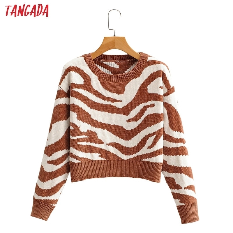 Tangada fall women leopard pattern sweater cashmere knitted pullover sweater round neck high quality jumper SY108 210204
Tangada fall women leopard pattern sweater cashmere knitted pullover sweater round neck high quality jumper SY108 210204