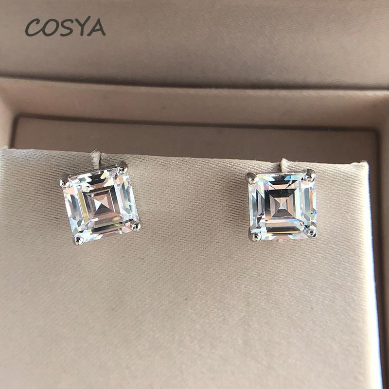 Stud COSYA 100% 925 Sterling Silver 7*7mm Square White Zircon Earrings Shinning High Carbon Diamond All-Match Fine Jewelry Gift
Stud COSYA 100% 925 Sterling Silver 7*7mm Square White Zircon Earrings Shinning High Carbon Diamond All-Match Fine Jewelry Gift