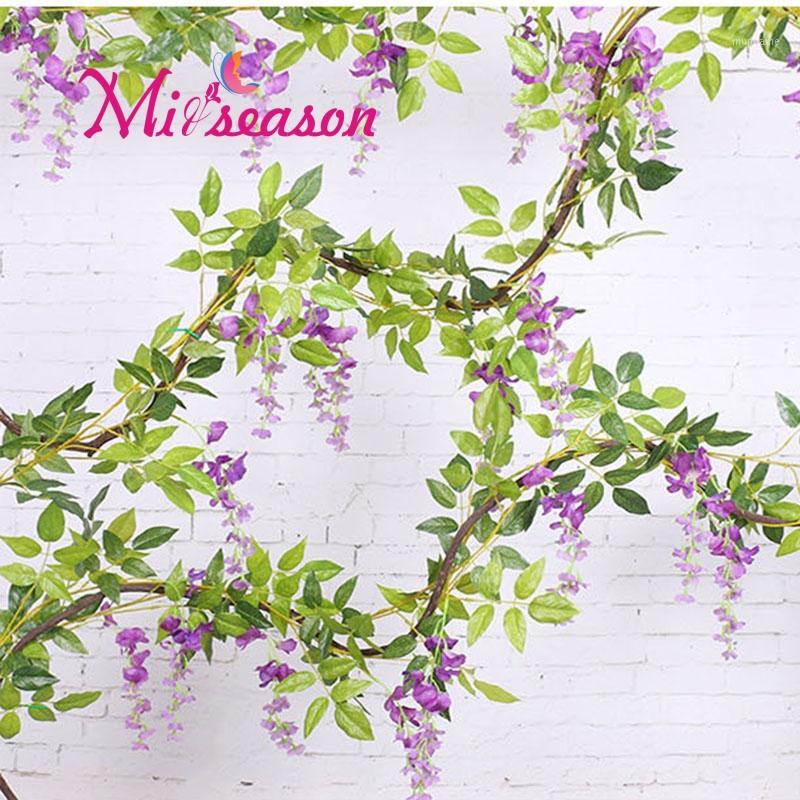 2M long wisteria flower rattan Artificial silk bean floral vine wedding flower decoration for home pipe background shop window1, Purple
2M long wisteria flower rattan Artificial silk bean floral vine wedding flower decoration for home pipe background shop window1, Purple