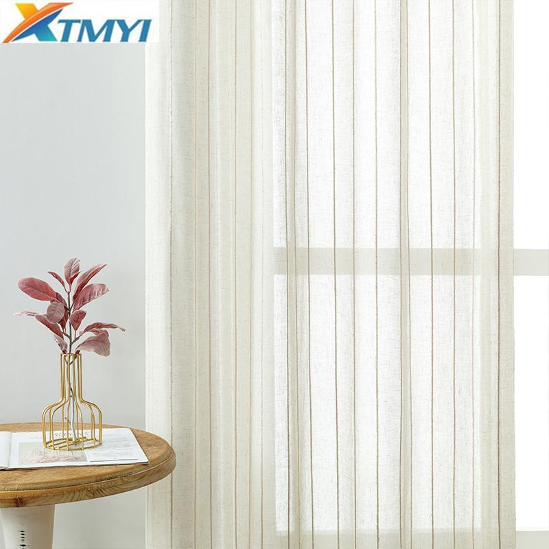 XTMYI Sheer Curtains for Window Striped Linen Tulle Curtains for Bedroom Voile Living Room Drape Home Decoration, Light brown
XTMYI Sheer Curtains for Window Striped Linen Tulle Curtains for Bedroom Voile Living Room Drape Home Decoration, Light brown