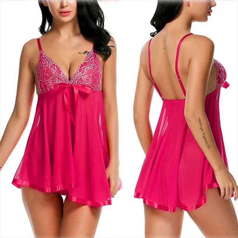 Top Fashion Sexy Lace Womens Nightdress Bowknot Suspender Nightdress Sexy Ladies See-through Mesh Lingerie, Black;red
Top Fashion Sexy Lace Womens Nightdress Bowknot Suspender Nightdress Sexy Ladies See-through Mesh Lingerie, Black;red